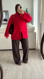 Gilet torsadée | Rouge