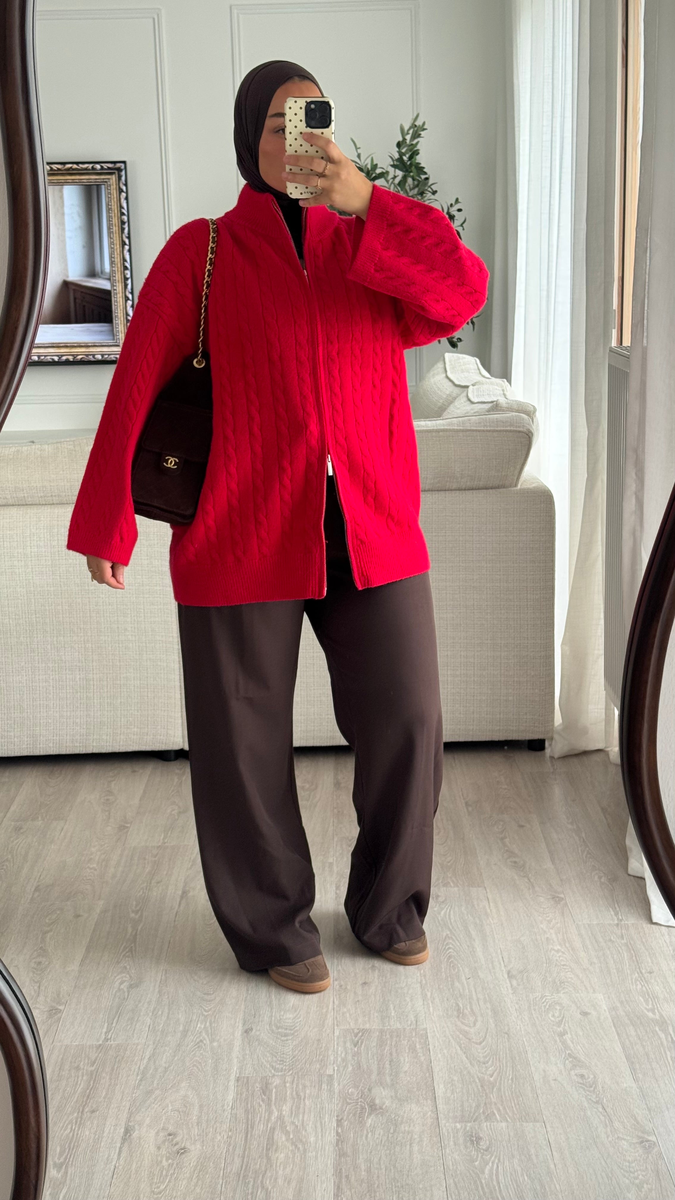 Gilet torsadée | Rouge