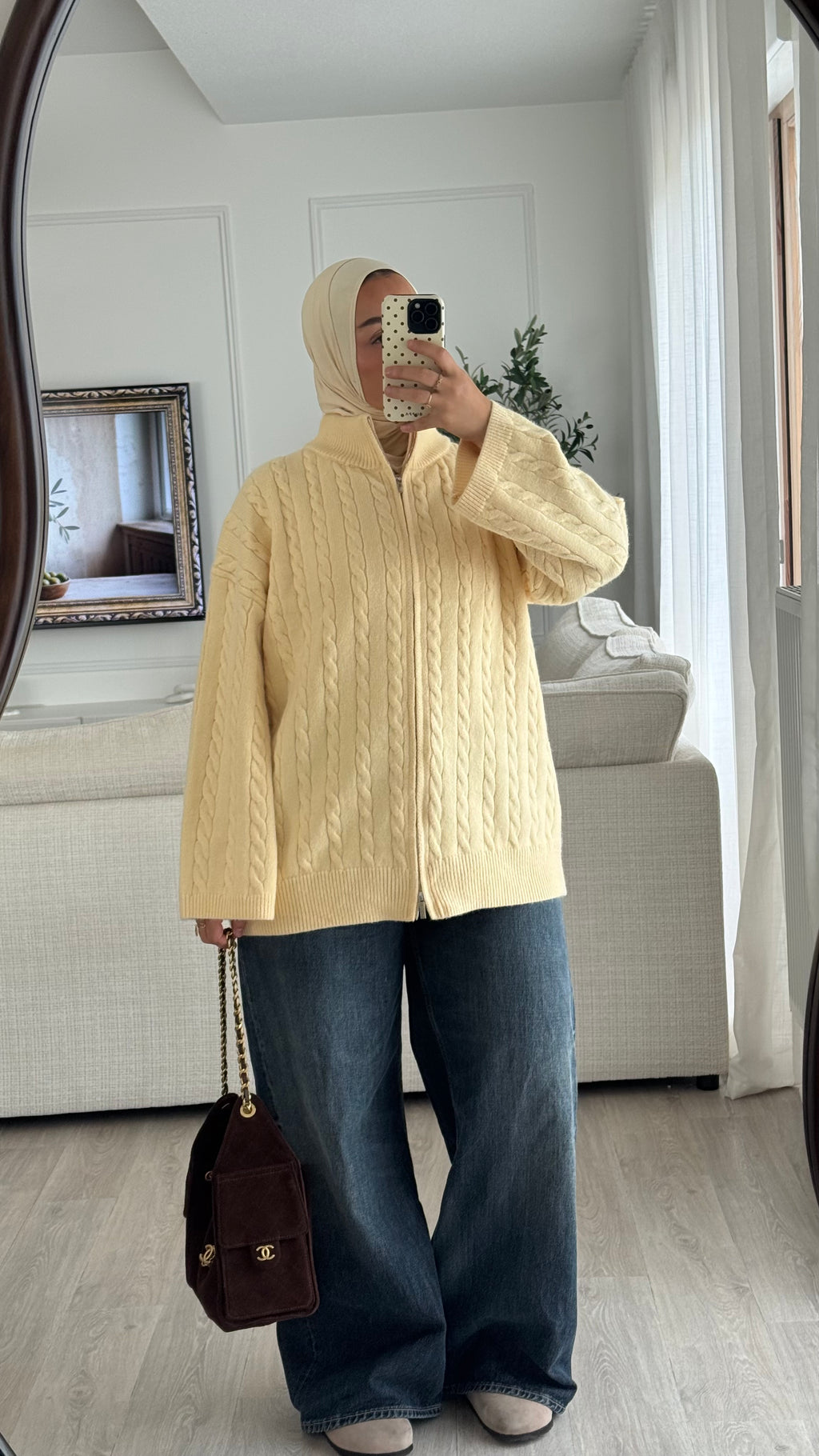 Gilet torsadée | Jaune beurre