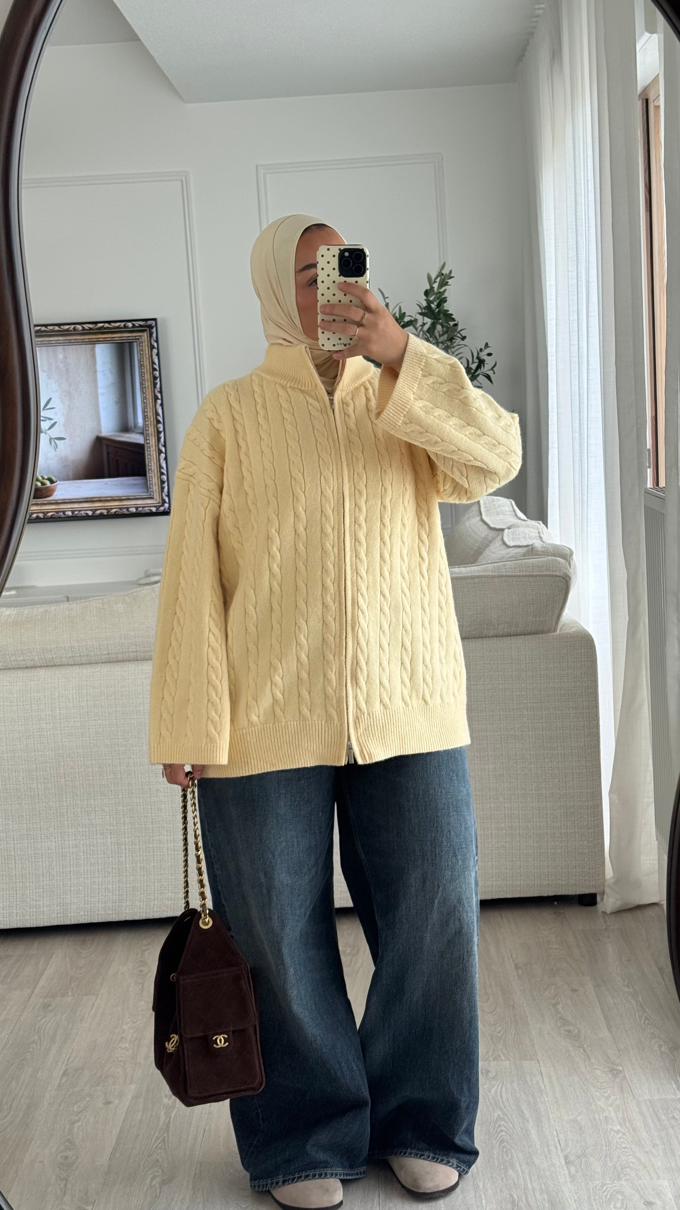 Gilet torsadée | Jaune beurre