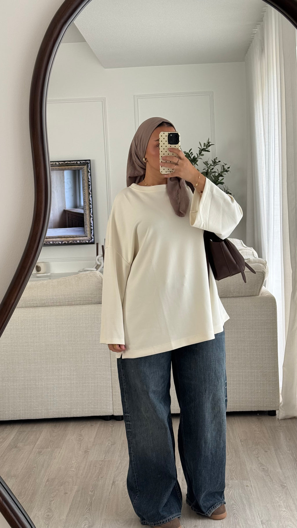 T-shirt Oversize en modal | Blanc cassé