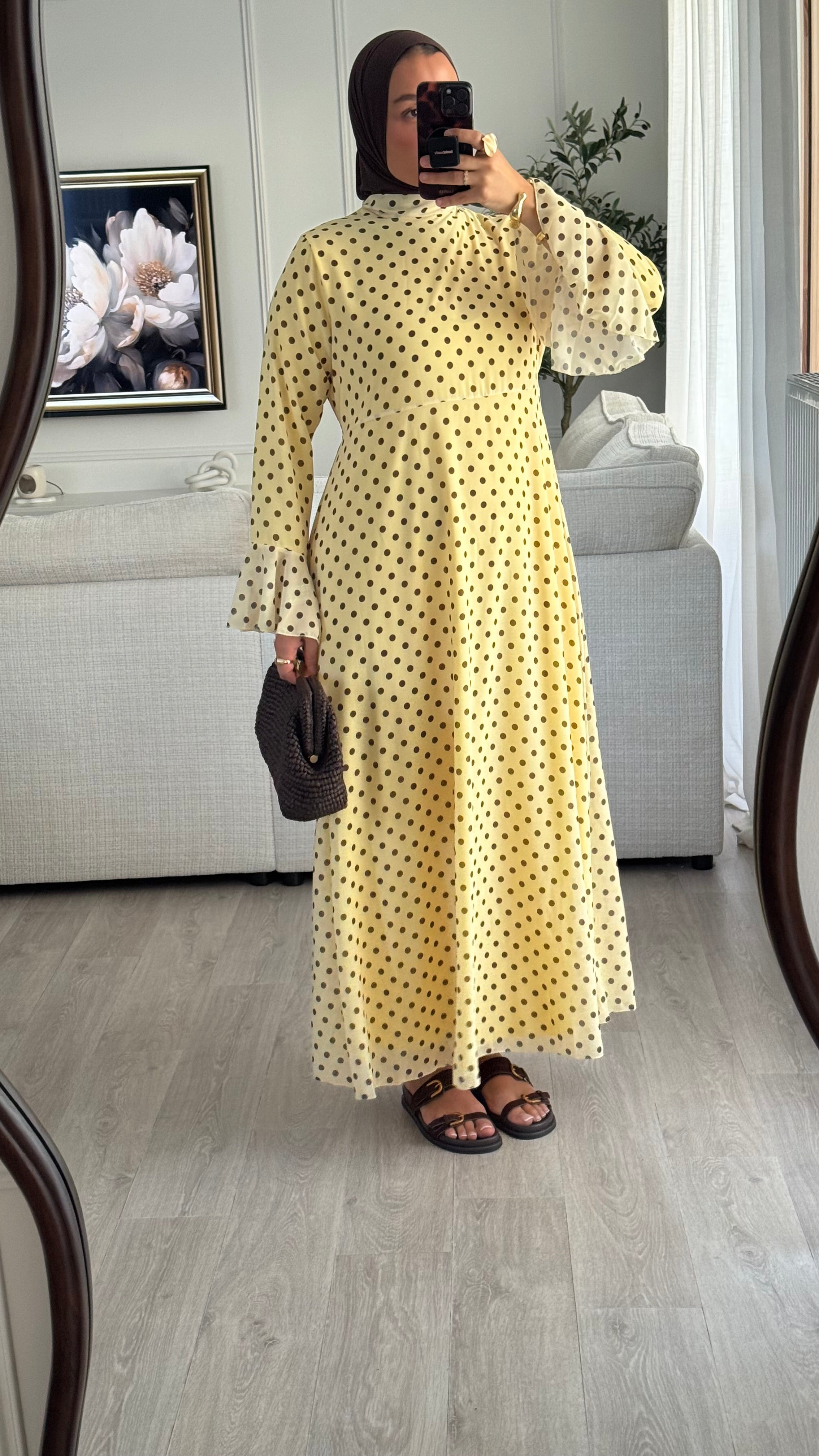 Robe à pois Kayna | Jaune