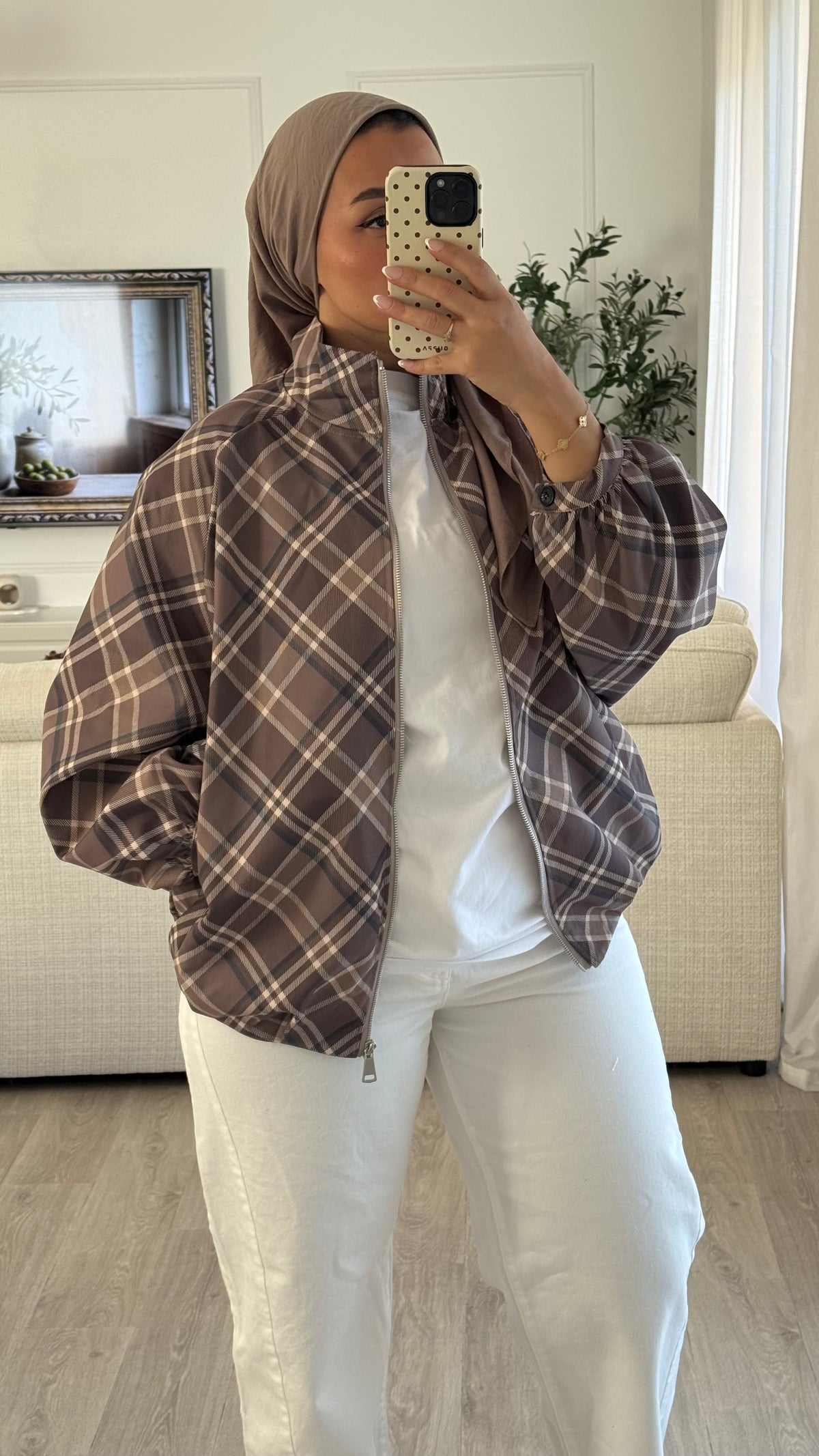 Bombers à carreaux | Taupe