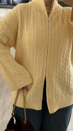 Gilet torsadée | Jaune beurre