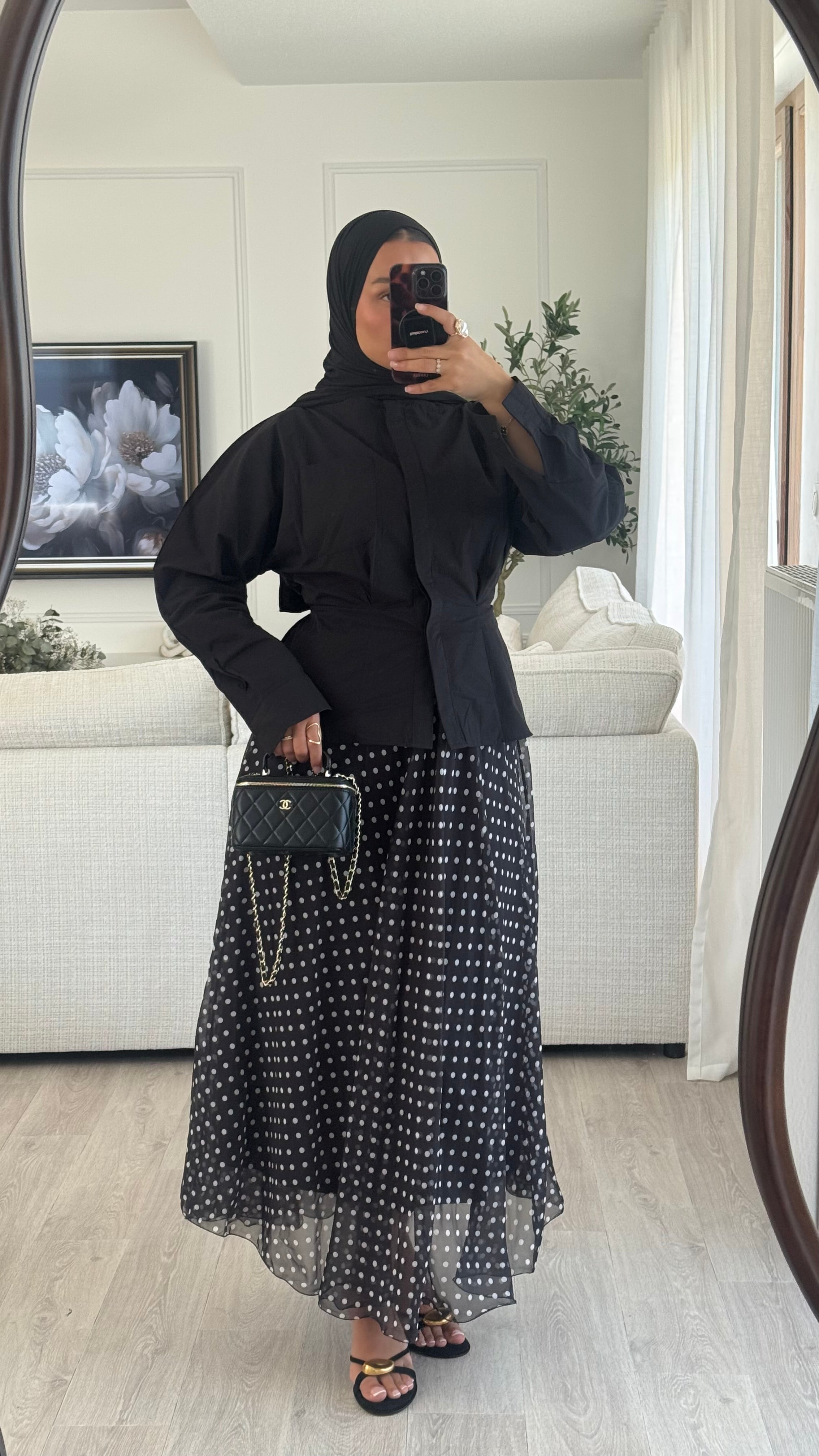 Jupe Organza pois  | Noir