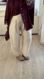 Pantalon Barrel | Écrue