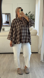 Chemise Oversize à carreaux | Chocobeige