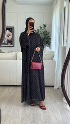 Robe à pois mousseline | Noir