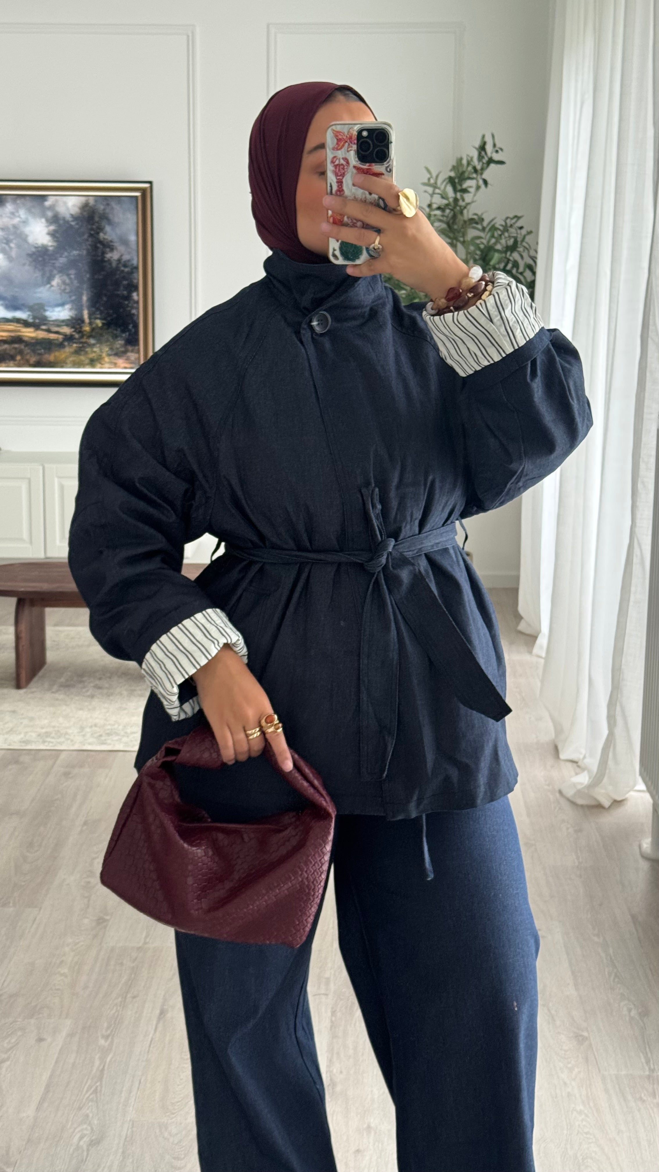 Amara short trench coat | Jeans