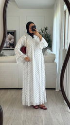 Robe à pois mousseline | Blanc