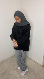 Chemise oversize Noir à surpiqûres