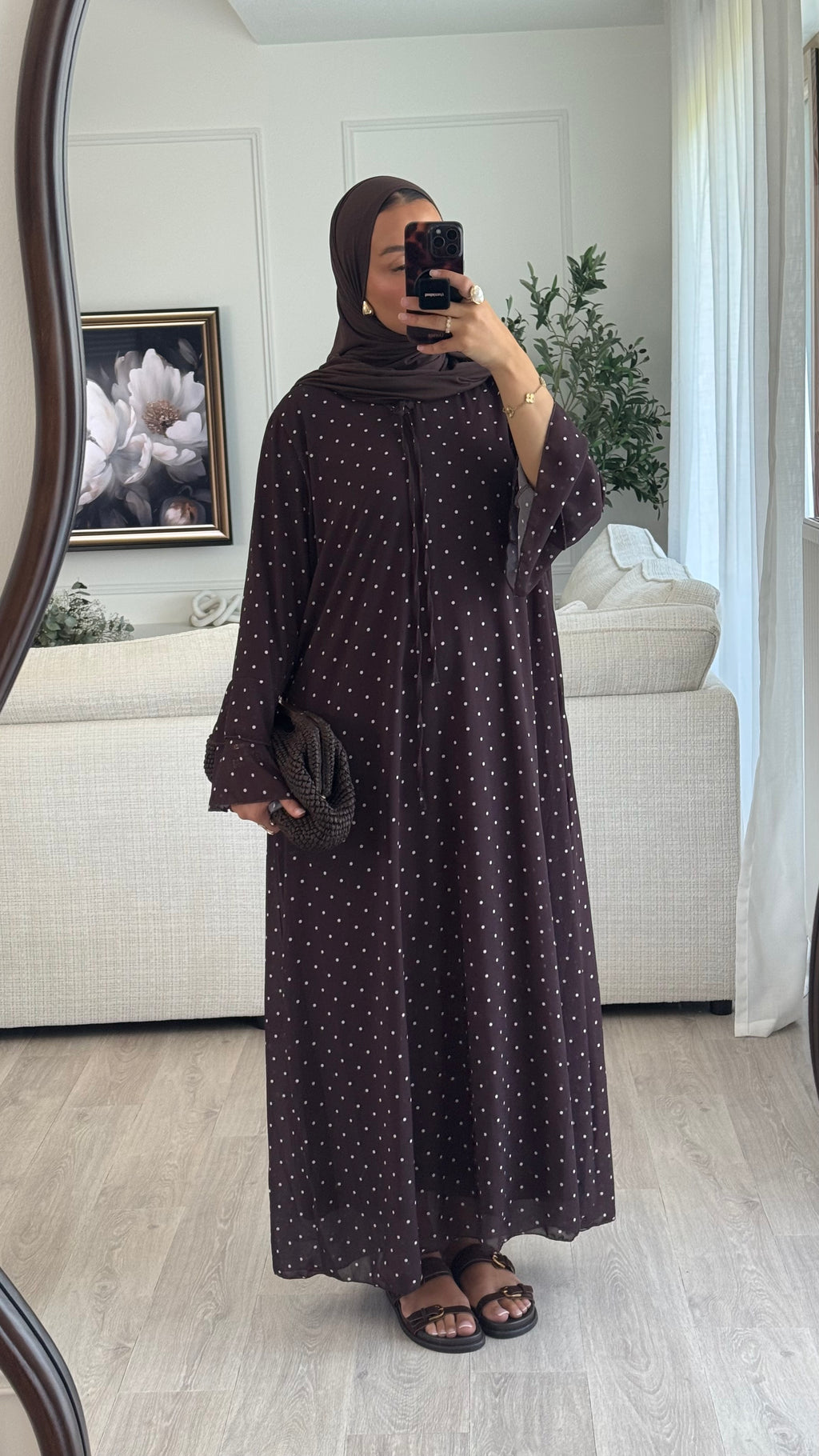 Robe à pois mousseline | Chocolat
