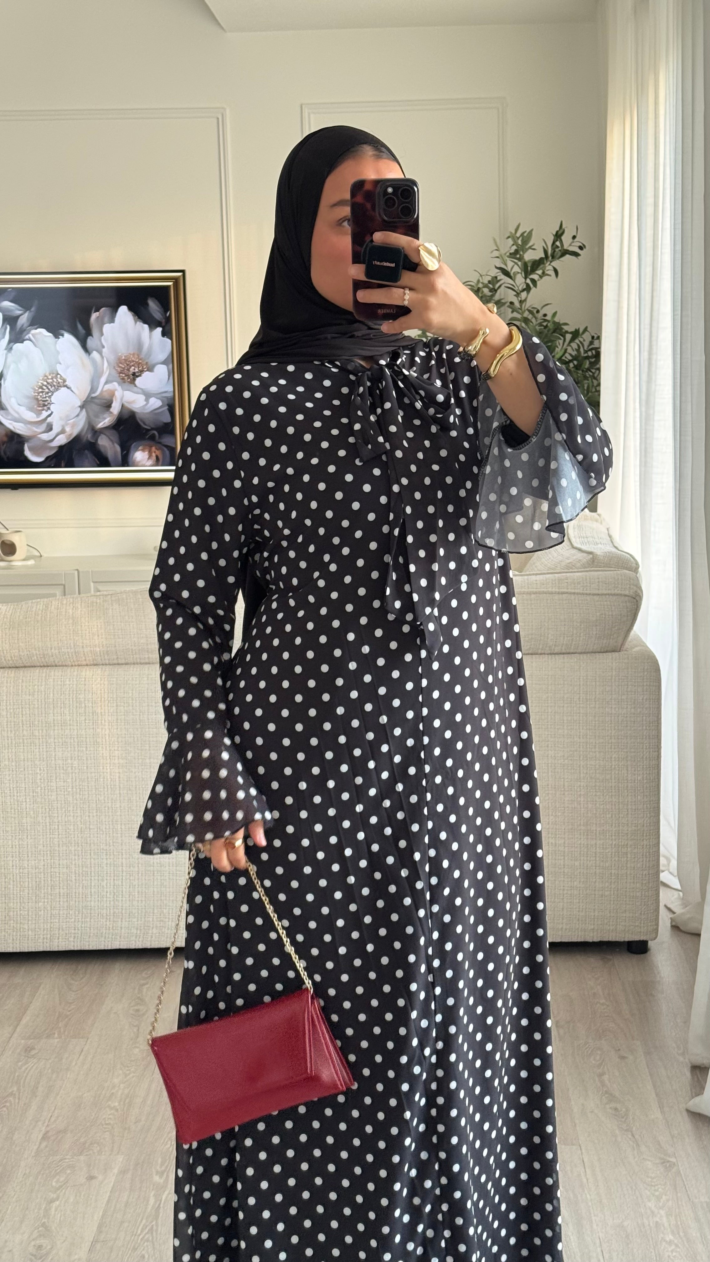 Robe à pois Kayna | Noir