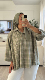 Chemise Oversize à carreaux | Sauge