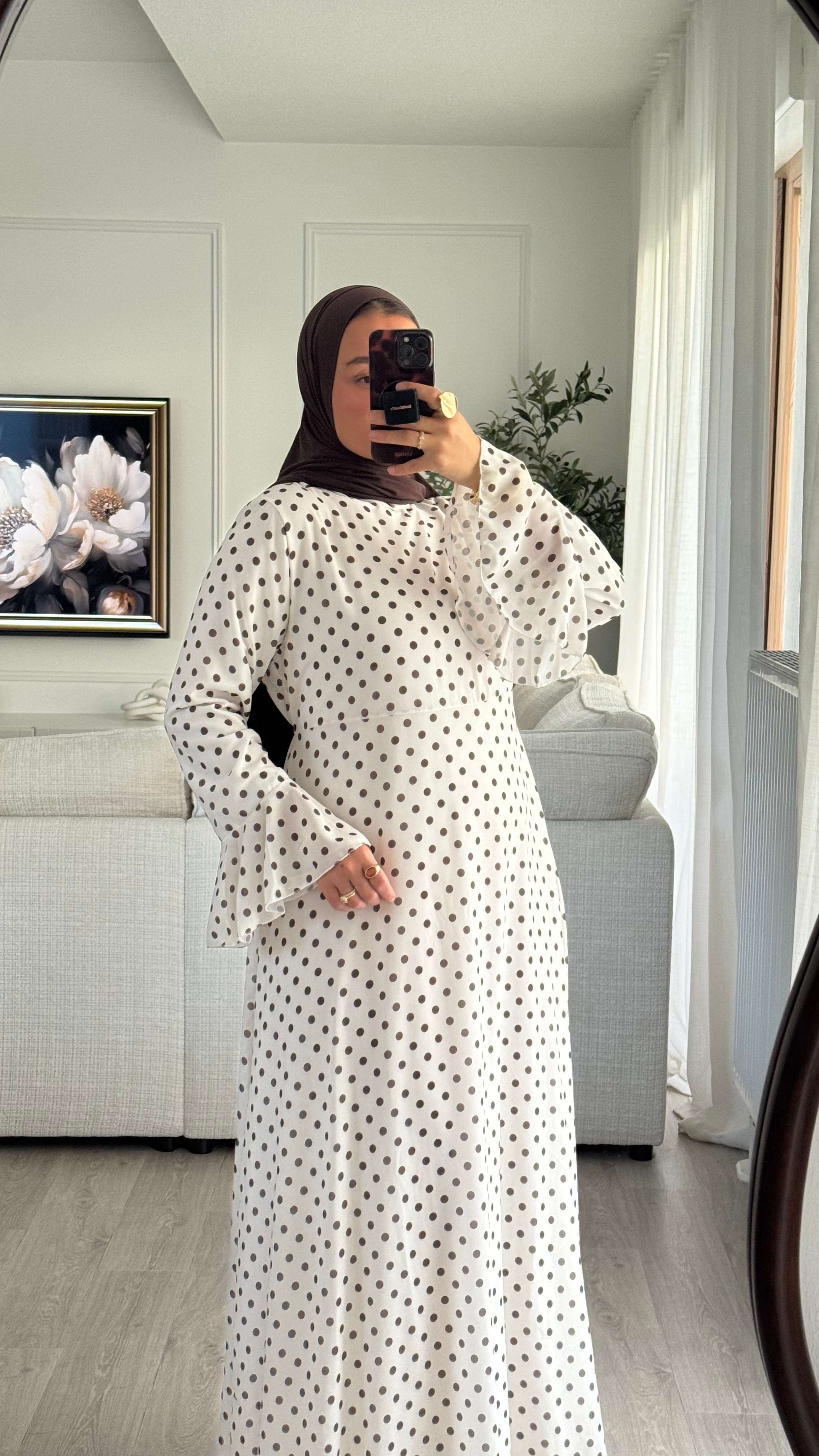 Robe à pois Kayna | Blanc