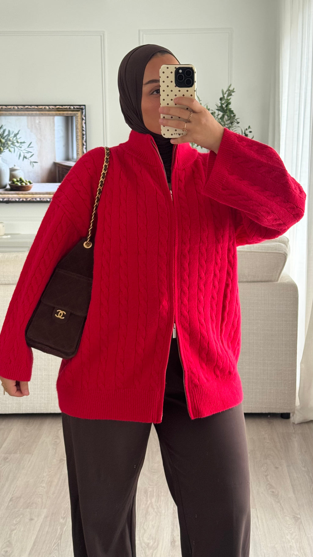 Gilet torsadée | Rouge