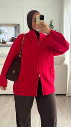 Gilet torsadée | Rouge