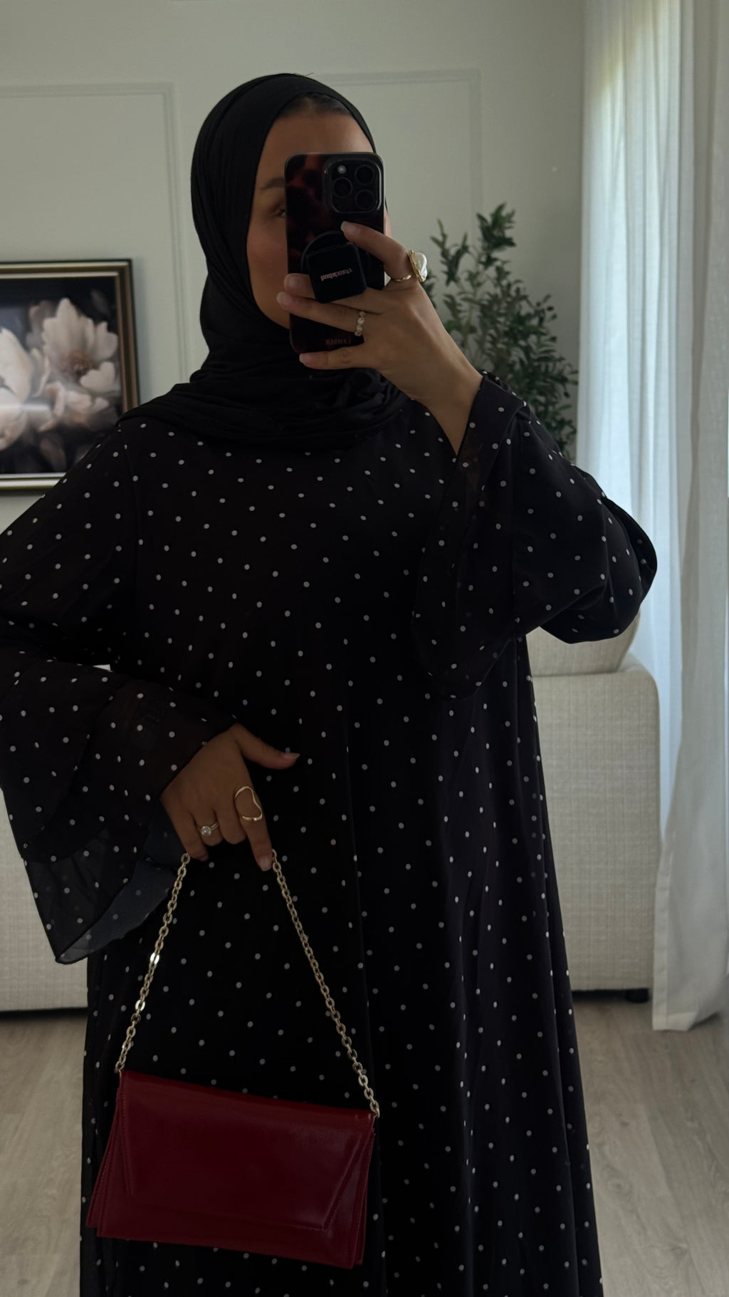 Robe à pois mousseline | Noir