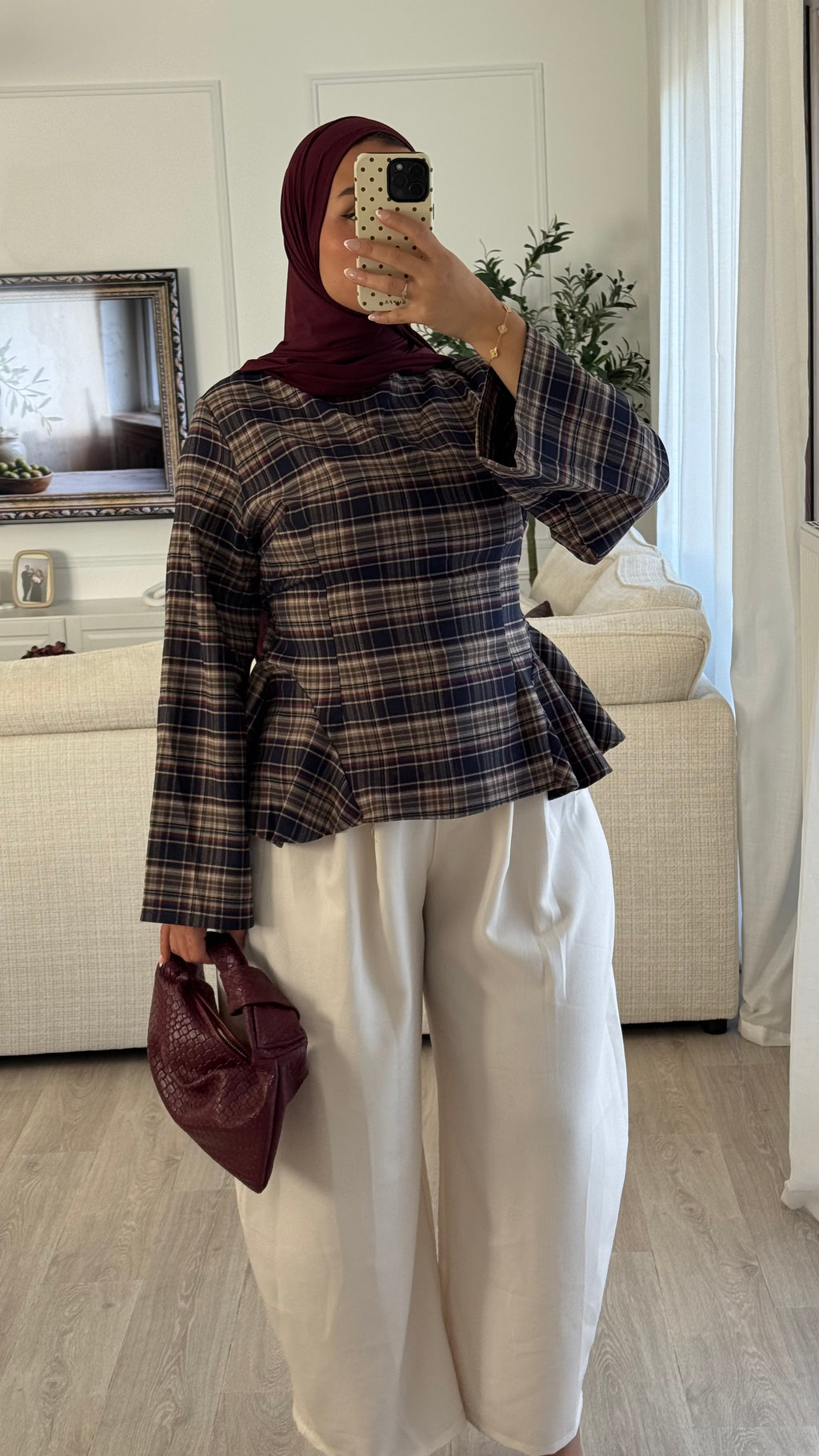 Blouse Peplum | à Carreaux