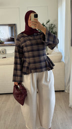 Blouse Peplum | à Carreaux