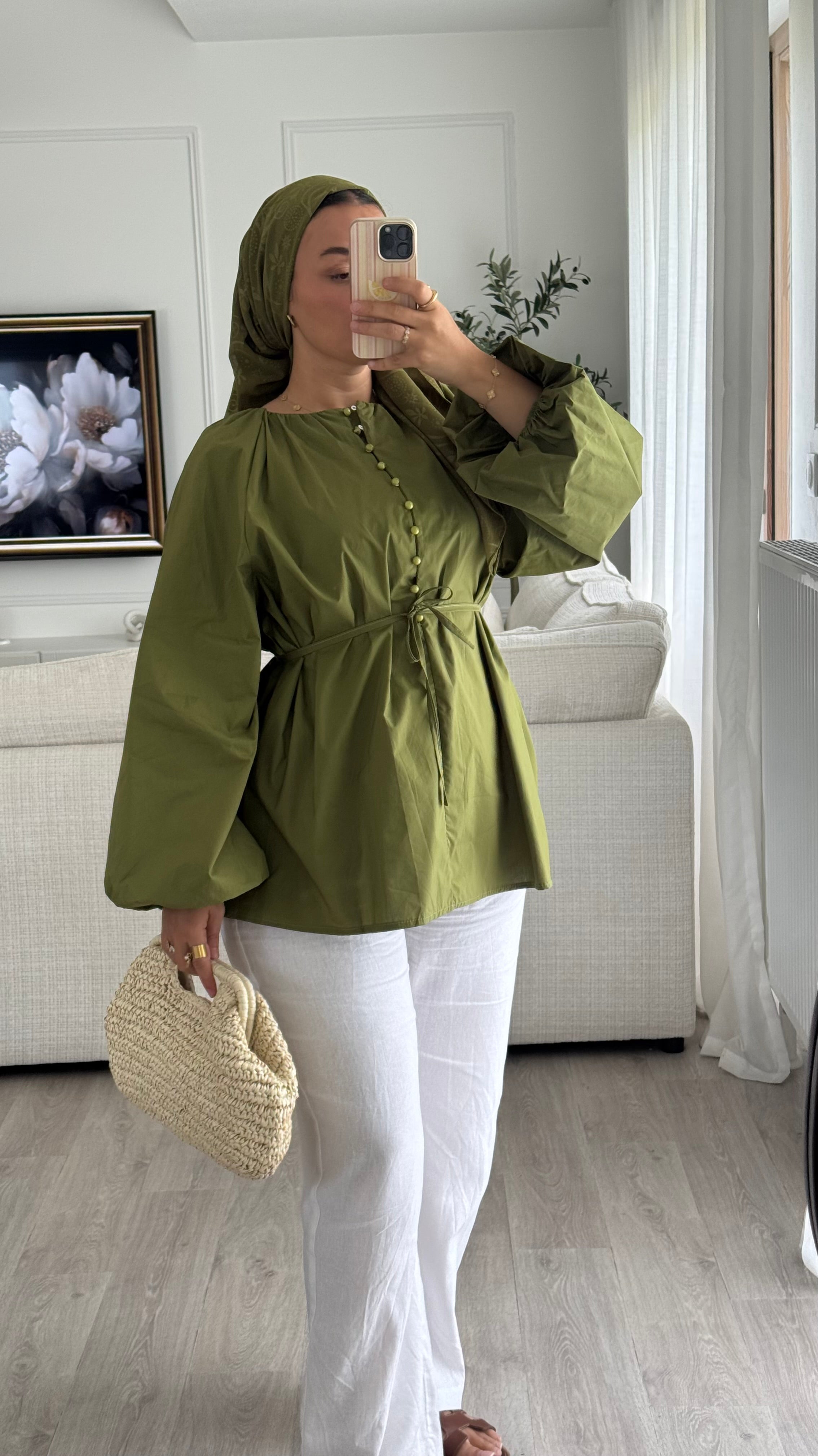 Blouse 100% cotton | Olive