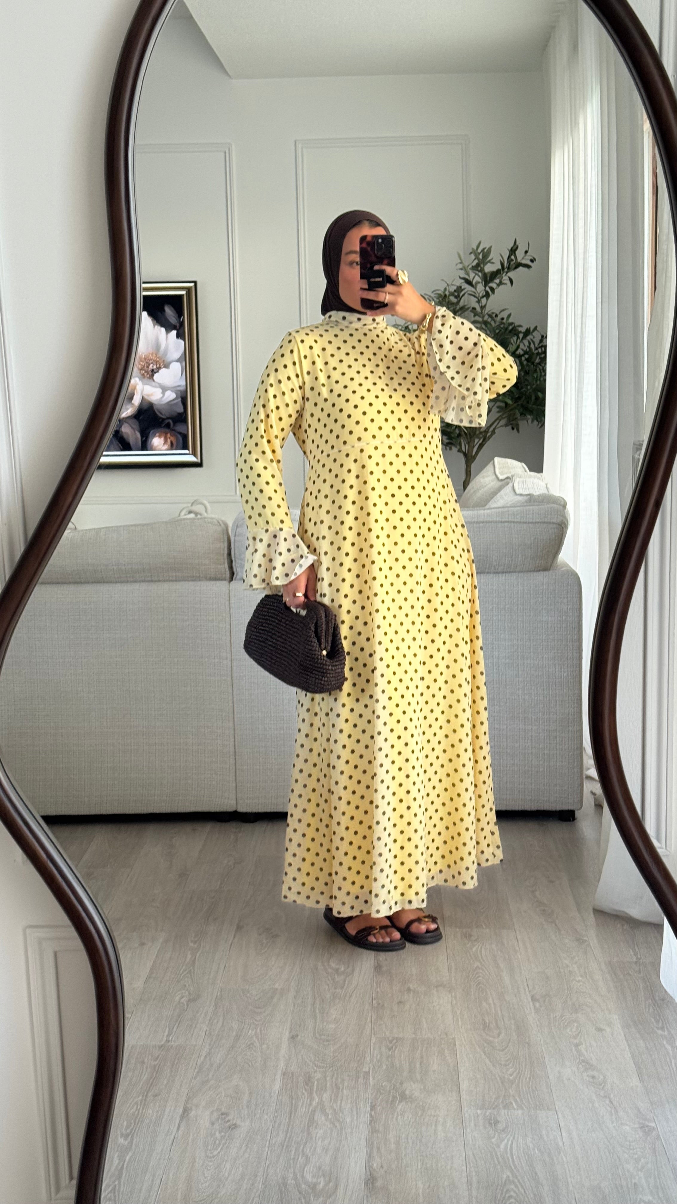 Robe à pois Kayna | Jaune