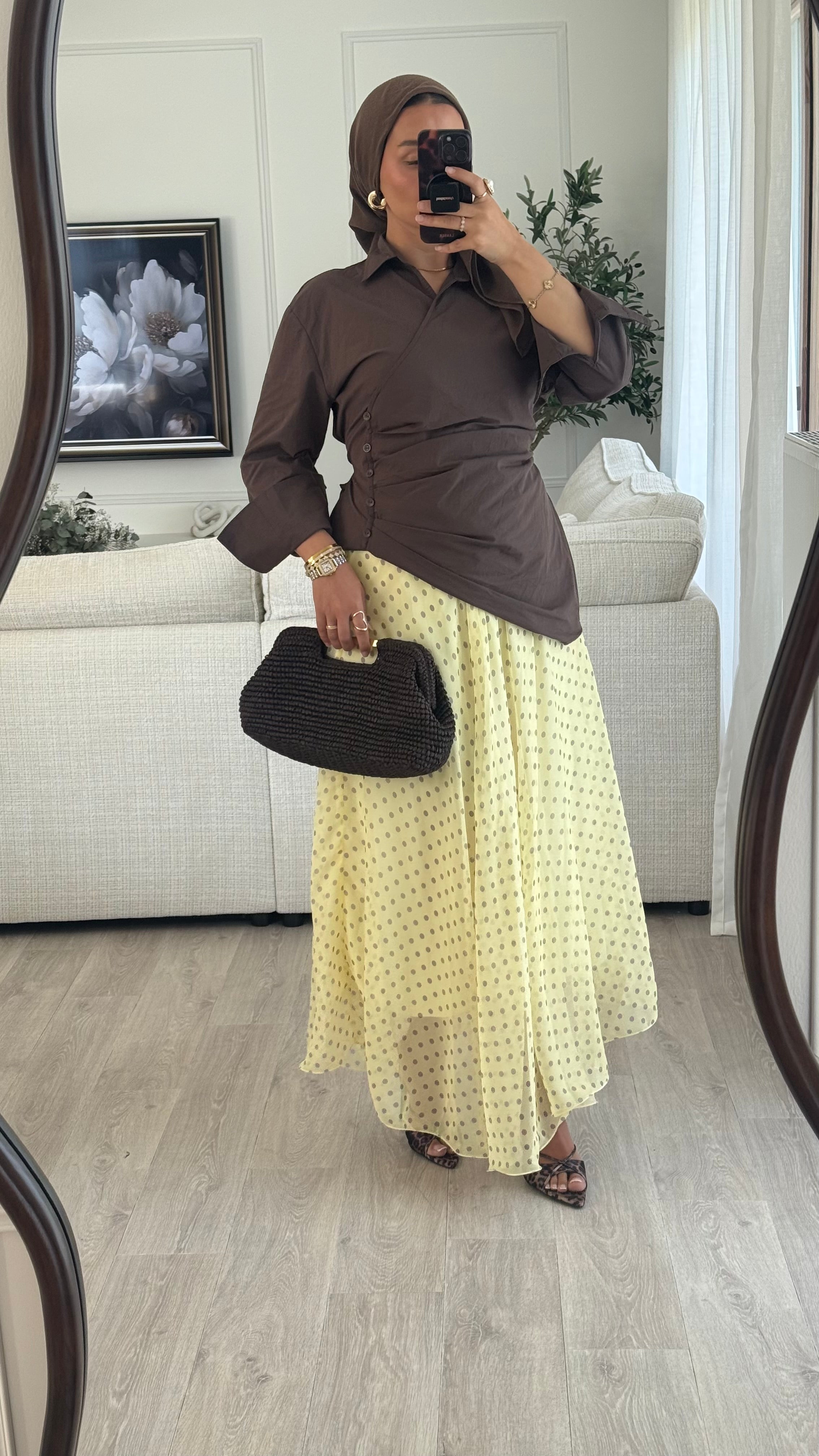 Jupe Organza pois  | Jaune