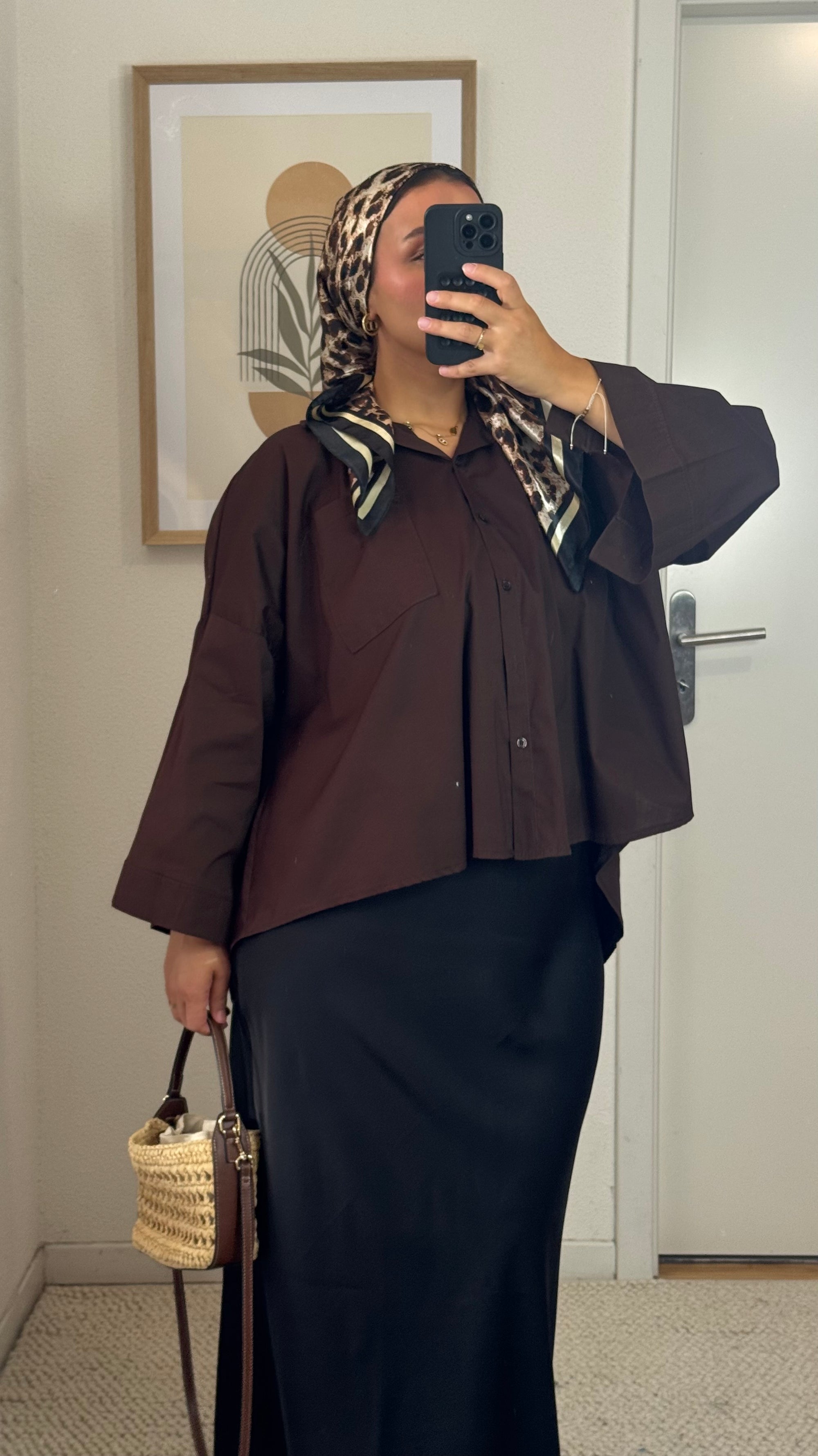 Jupe satinée Noir
