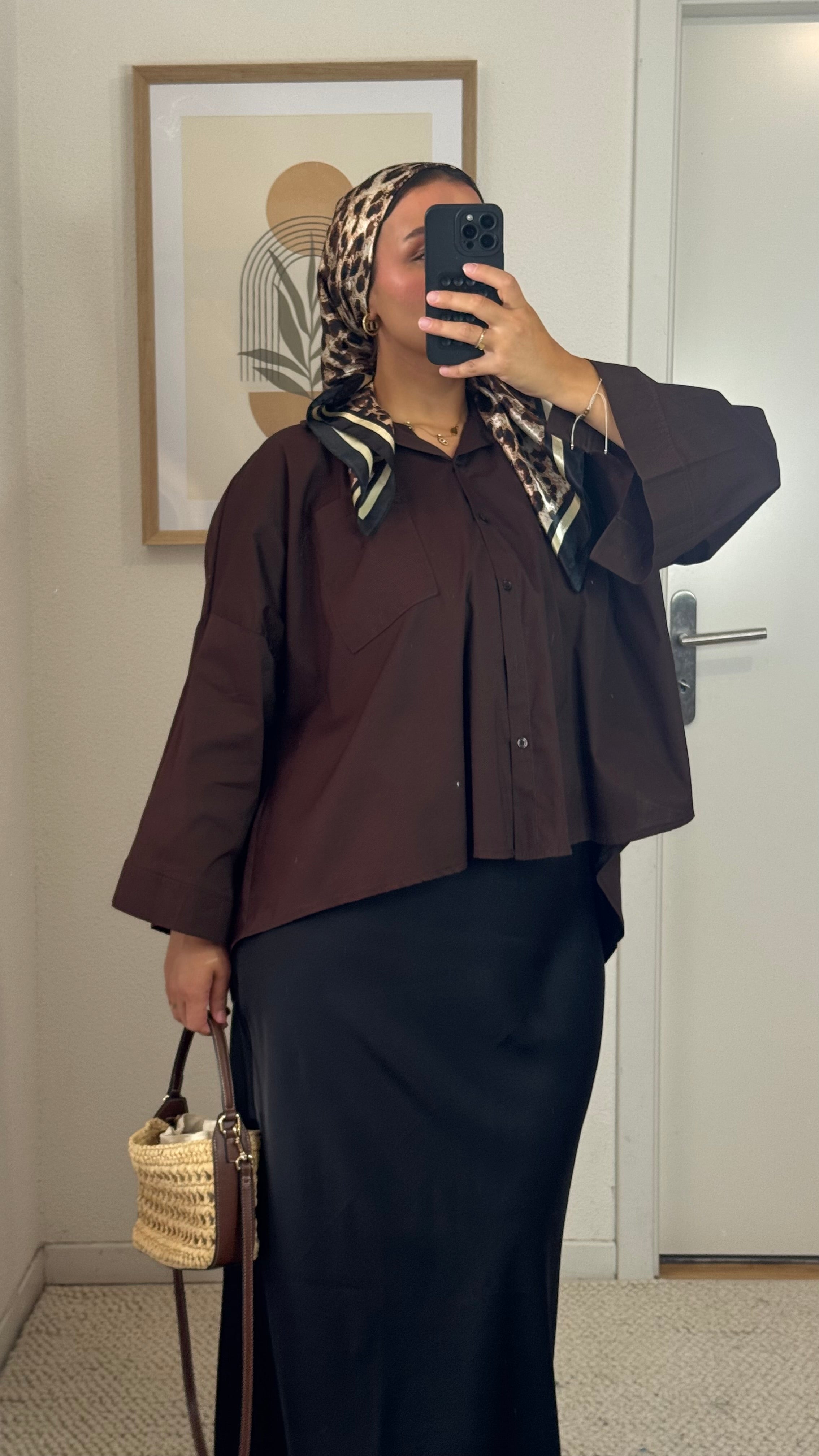 Black satin skirt