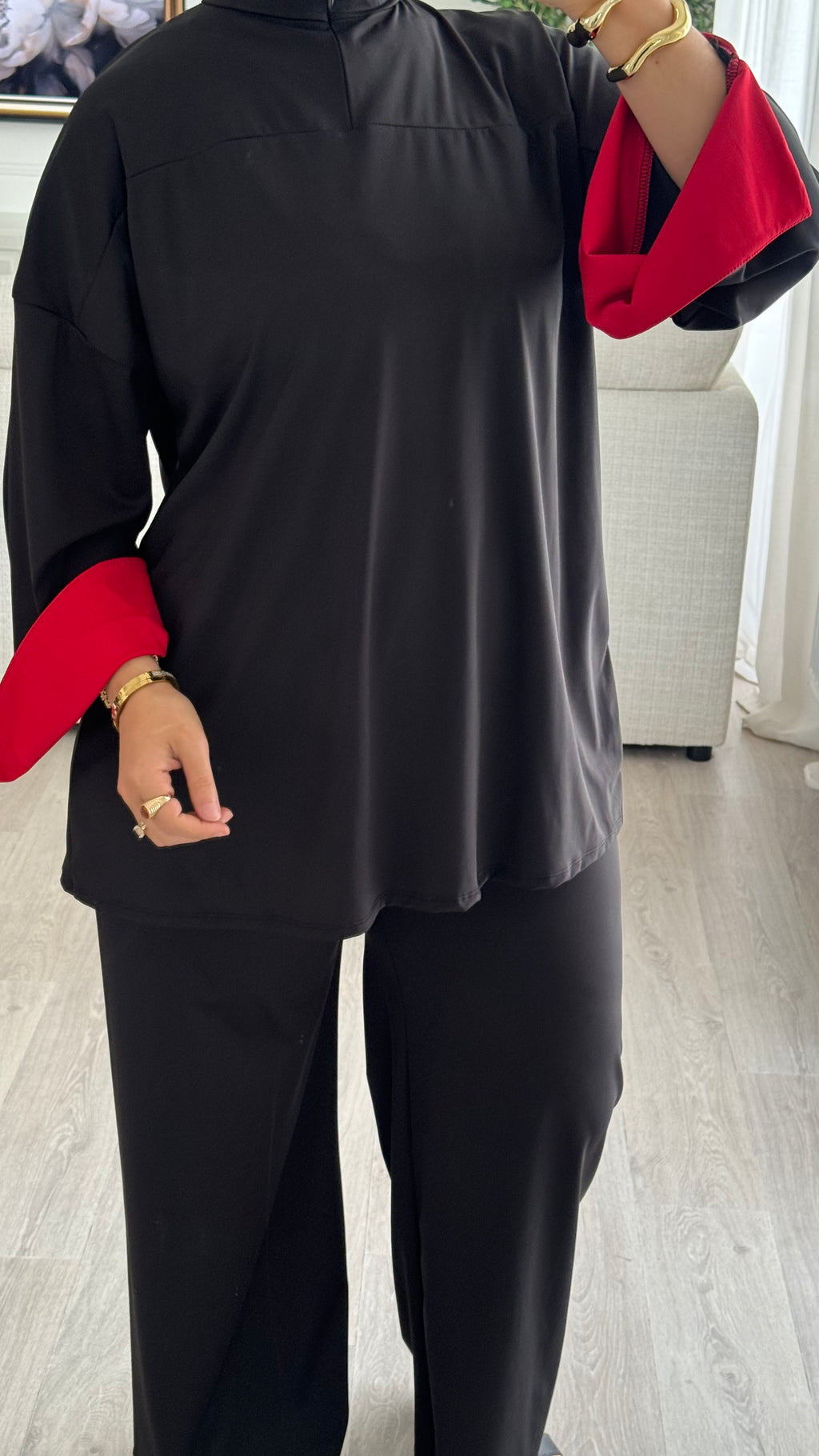 Burkini Lycia | Noir - Rouge