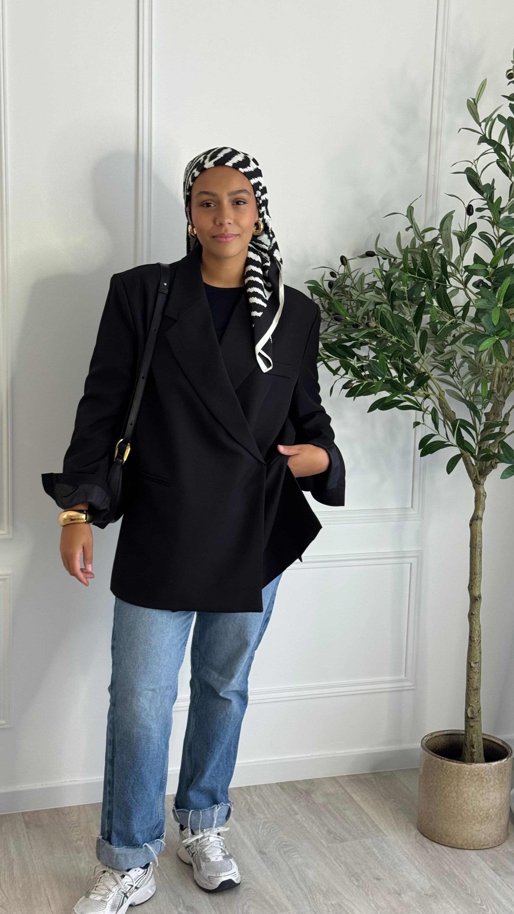 Blazer croisée oversize l Noir