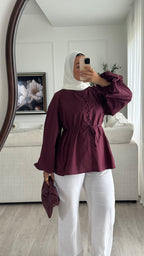 Blouse 100% cotton | Prune