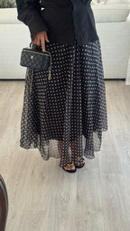 Jupe Organza pois  | Noir