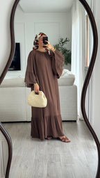 Robe à volant | Marron