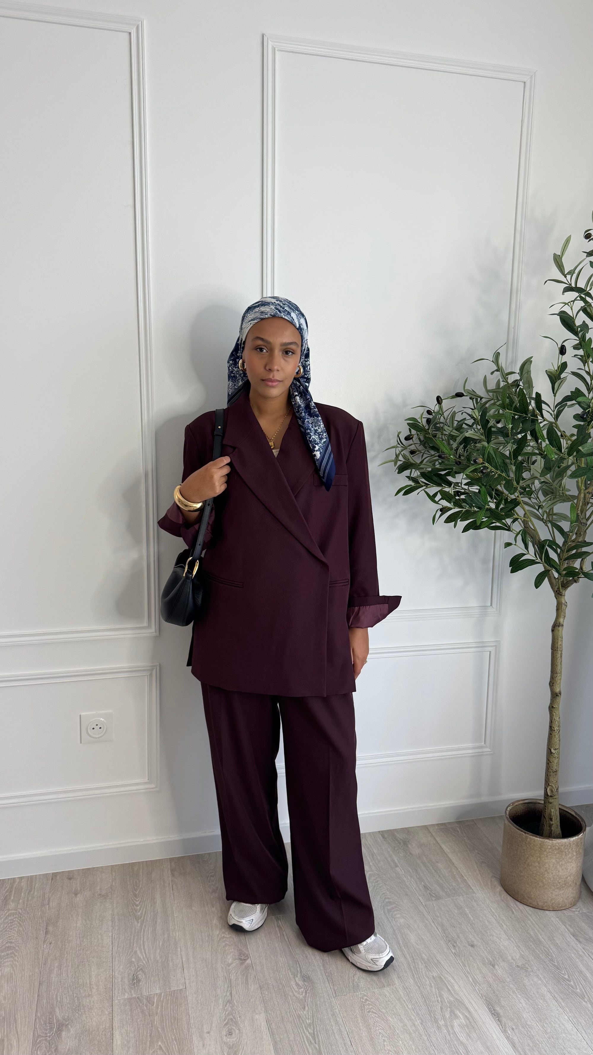 Blazer croisée oversize l Burgundy