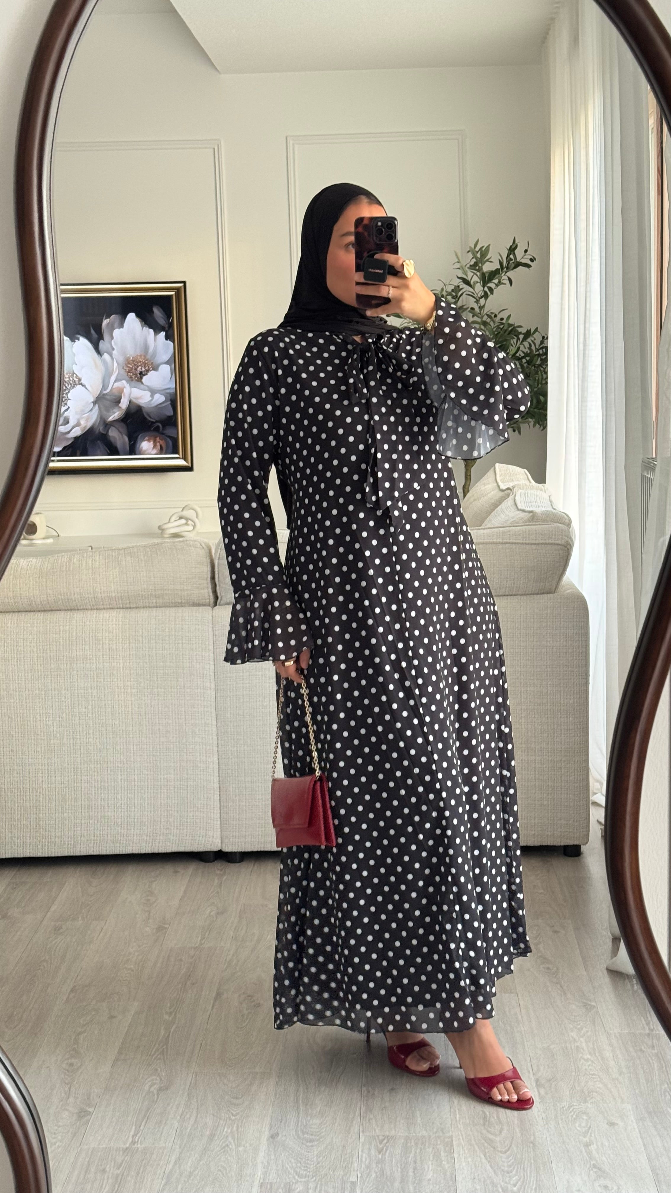 Robe à pois Kayna | Noir