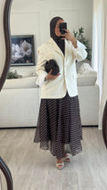 Jupe Organza pois  | Chocolat