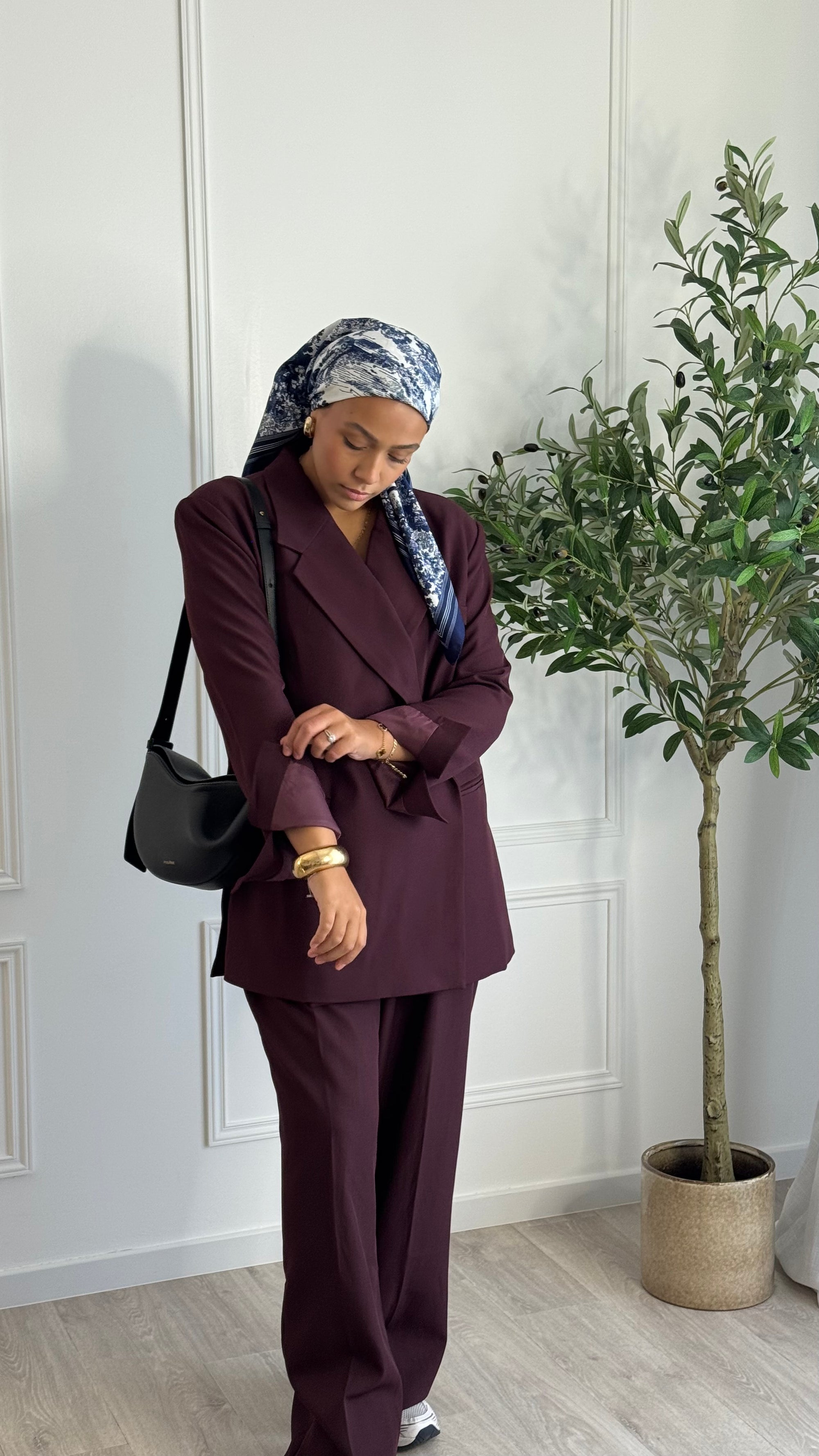Blazer croisée oversize l Burgundy