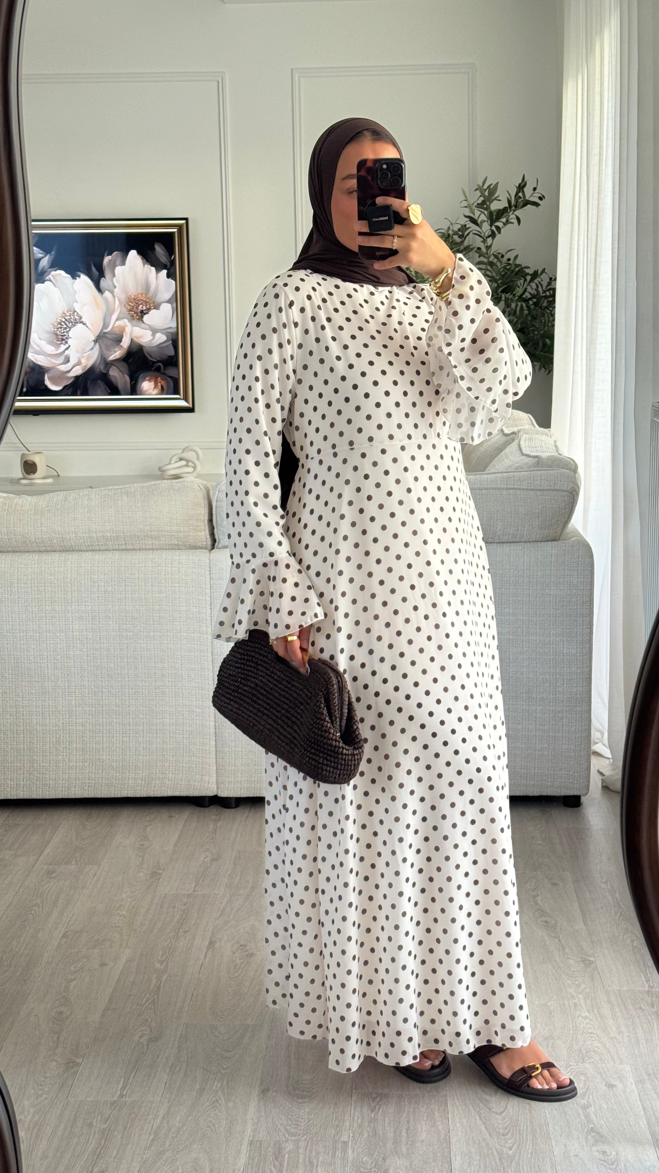 Robe à pois Kayna | Blanc