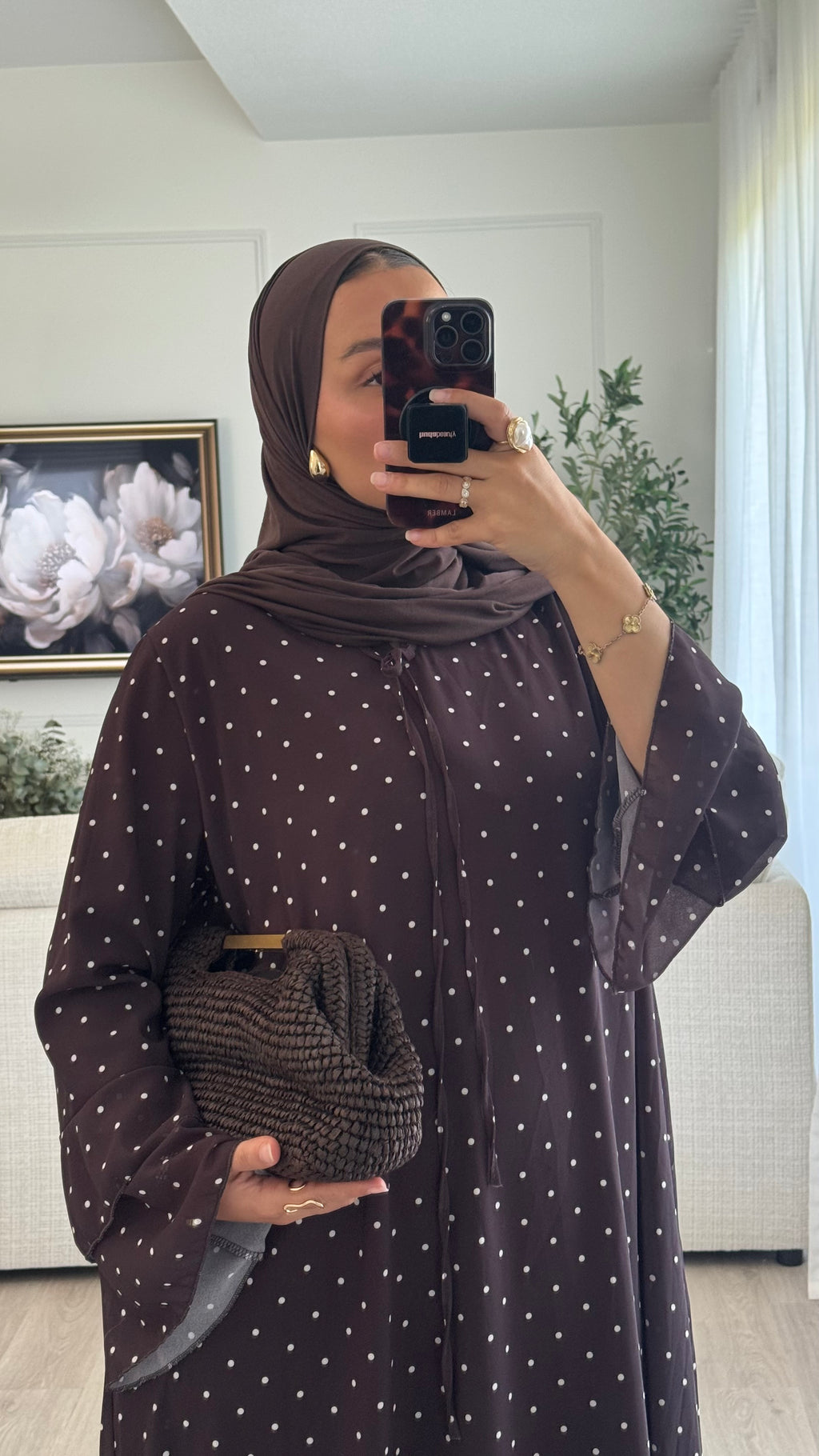 Robe à pois mousseline | Chocolat