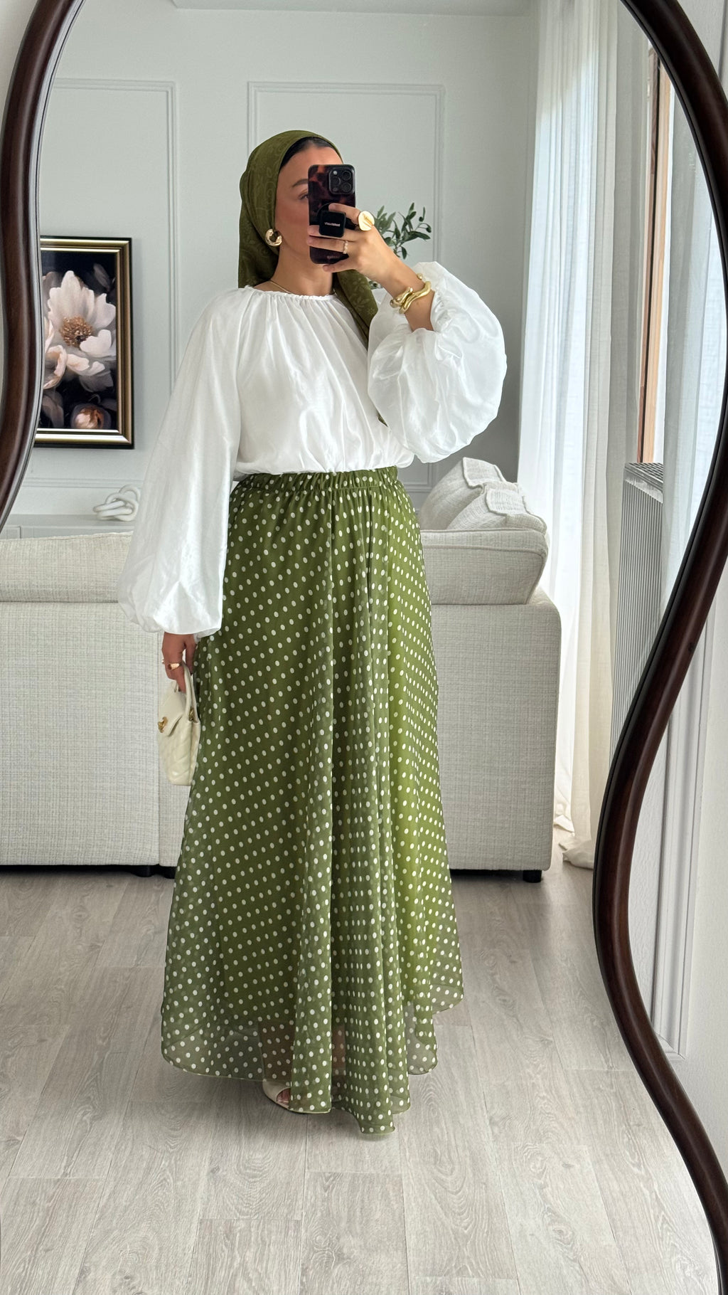 Jupe à pois I Vert