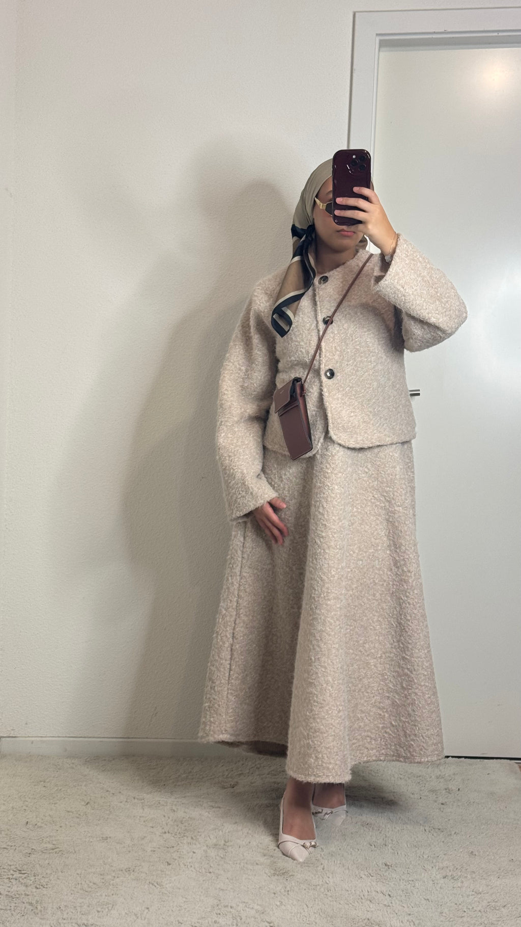 Ensemble en laine Oumey Blanc cassé