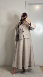 Ensemble en laine Oumey Blanc cassé